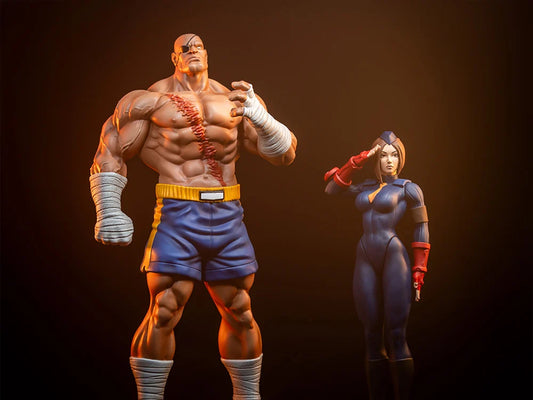 Preventa Set Estatuas Sagat y Juli - Street Jam - Street Fighter marca PCS Collectibles escala 1/10