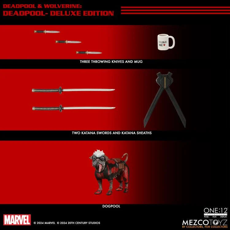 Pedido Figura Deadpool (Deluxe Edition) - Deadpool & Wolverine - One:12 Collective marca Mezco Toyz 76213 escala pequeña 1/12