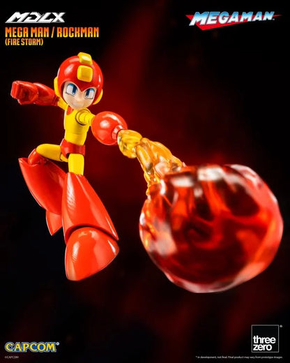 Preventa Figura MDLX Mega Man / Rockman (Fire Storm version) (Exclusive) marca Threezero 3Z0574 escala pequeña 1/12