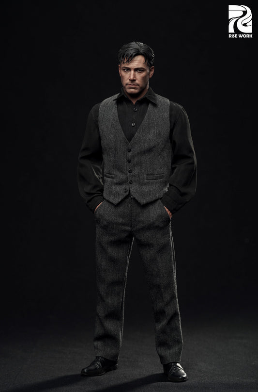 Preventa Set de Ropa con Chaleco Gris marca Rise Work RW05 escala 1/6