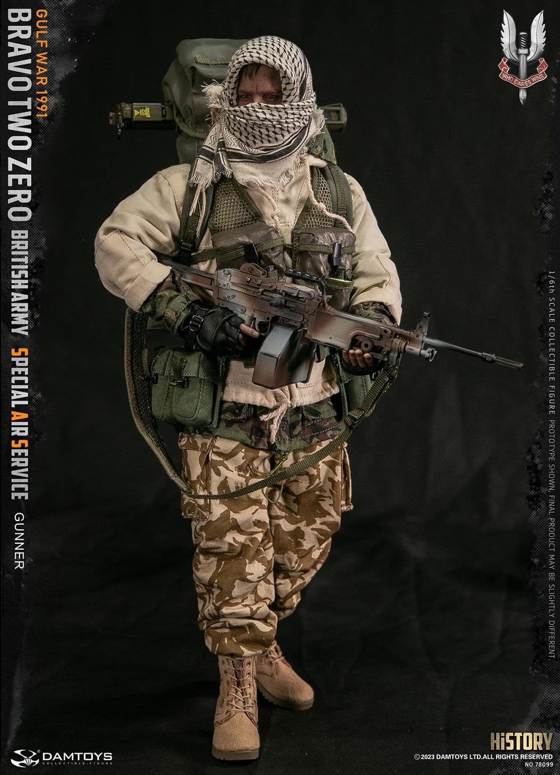 Preventa Figura Bravo Two Zero - British Army SAS Gunner marca Damtoys 78099 escala 1/6