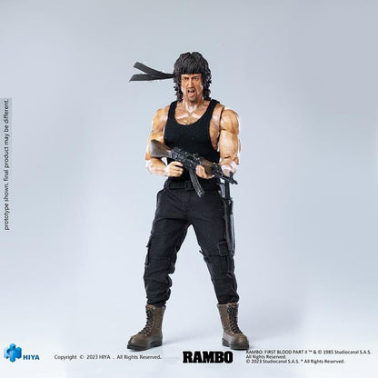 Preventa Figura John Rambo - Rambo: First Blood Part II Exquisite Super Series marca HIYA ESR0099 escala pequeña 1/12