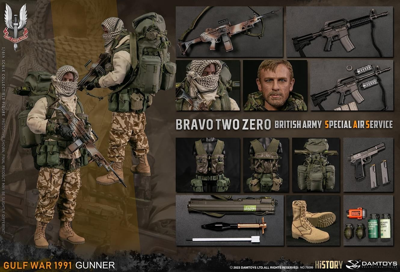 Preventa Figura Bravo Two Zero - British Army SAS Gunner marca Damtoys 78099 escala 1/6