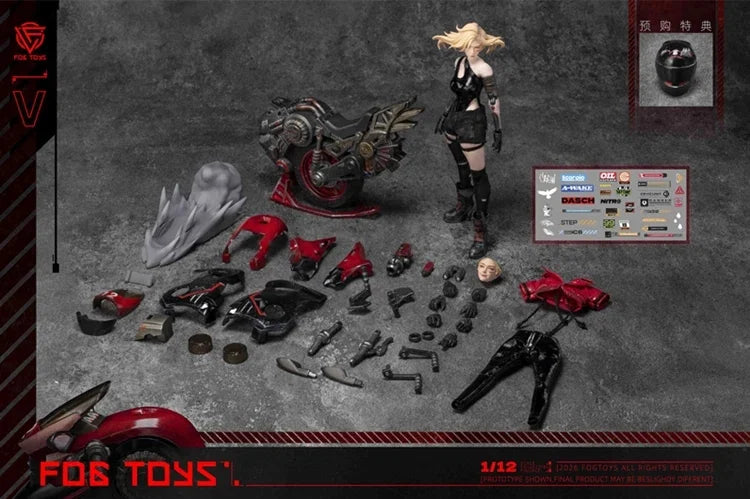 Preventa Figura y Vehículo Biker Girl (set) - Fantasy Alphabet Series V marca Fog Toys EA-03 escala 1/12