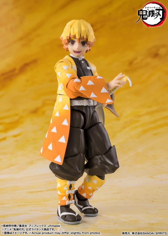 Pedido Figura Zenitsu Agatsuma - Demon Slayer: Kimetsu no Yaiba - S.H.Figuarts marca Bandai Spirits escala pequeña 1/12