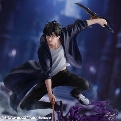EN STOCK Estatua Sung Jinwoo - Solo Leveling - Espresto Excite Motions Vol.1 marca Bandai Namco (21 cm)
