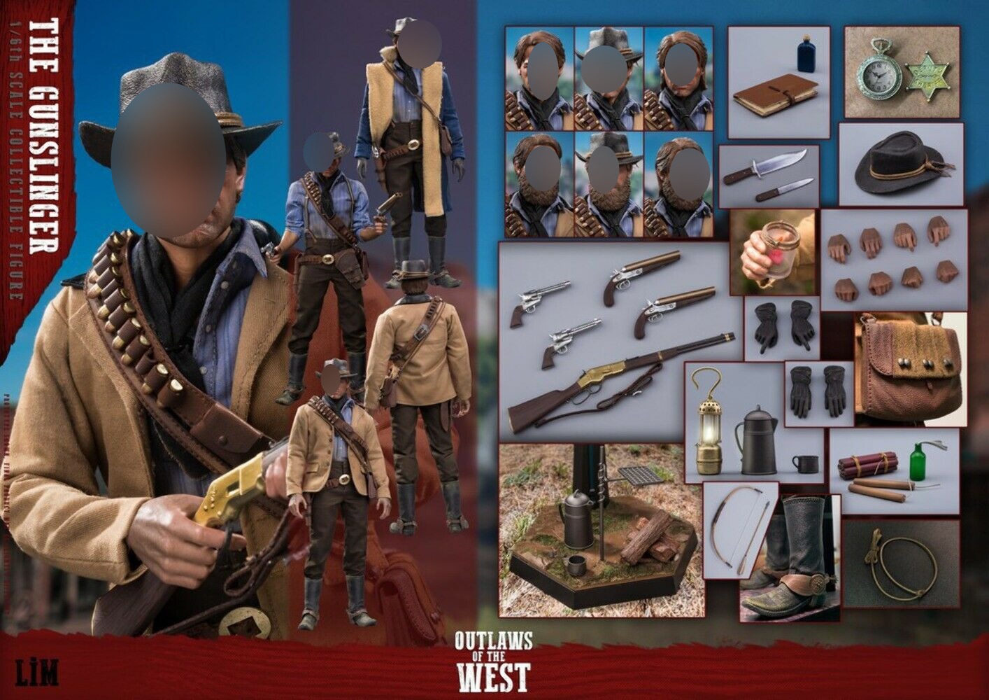 Pedido Figura The Gunslinger - Outlaws of the West marca Limtoys LS008 escala 1/6