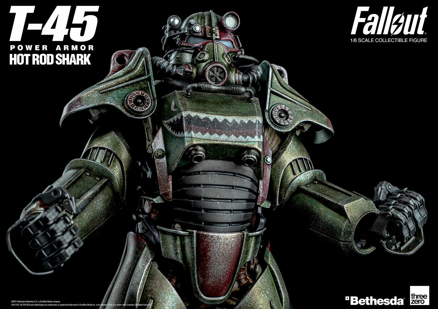 Pedido Set Fallout T-45 Power Armor - Hot Rod Shark Armor Pack marca Threezero 3Z0309 escala 1/6