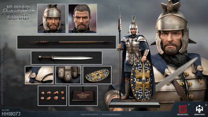 Preventa Figura Silver Armored Roman Guard marca Haoyutoys HH18073 escala 1/6