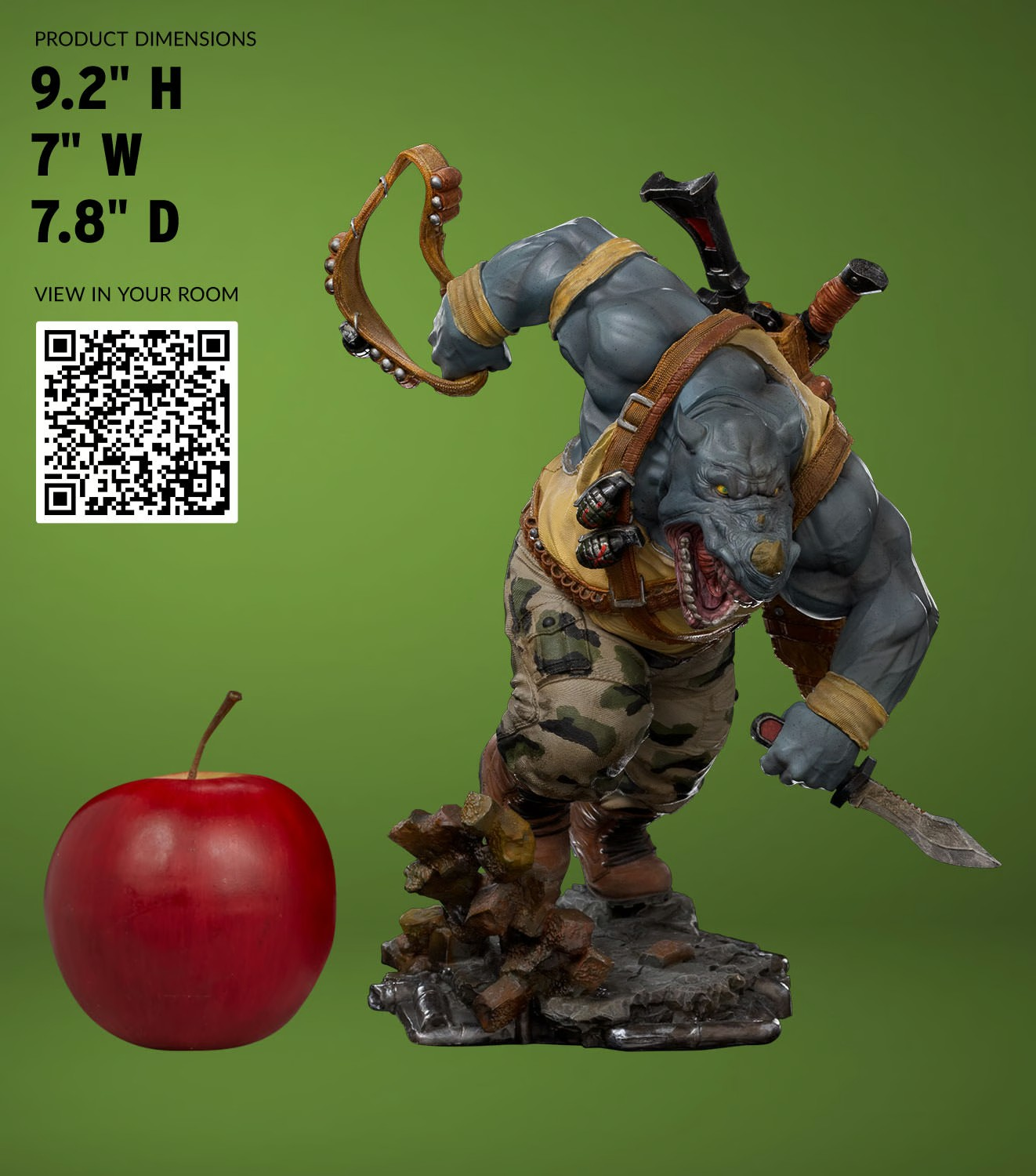 Preventa Estatua Rocksteady - Teenage Mutant Ninja Turtles - BDS Limited Edition marca Iron Studios escala de arte 1/10