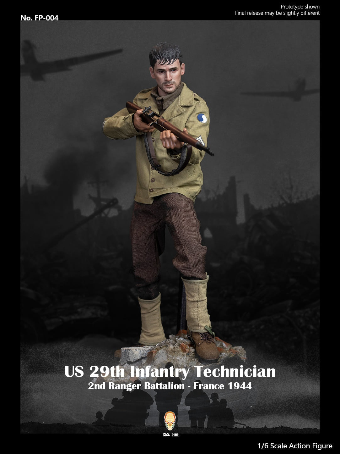 Pedido Figura US 29th Infantry Technician (Special Edition) - WWII 2nd Ranger Battalion - France 1944 marca Facepool FP-004B escala 1/6