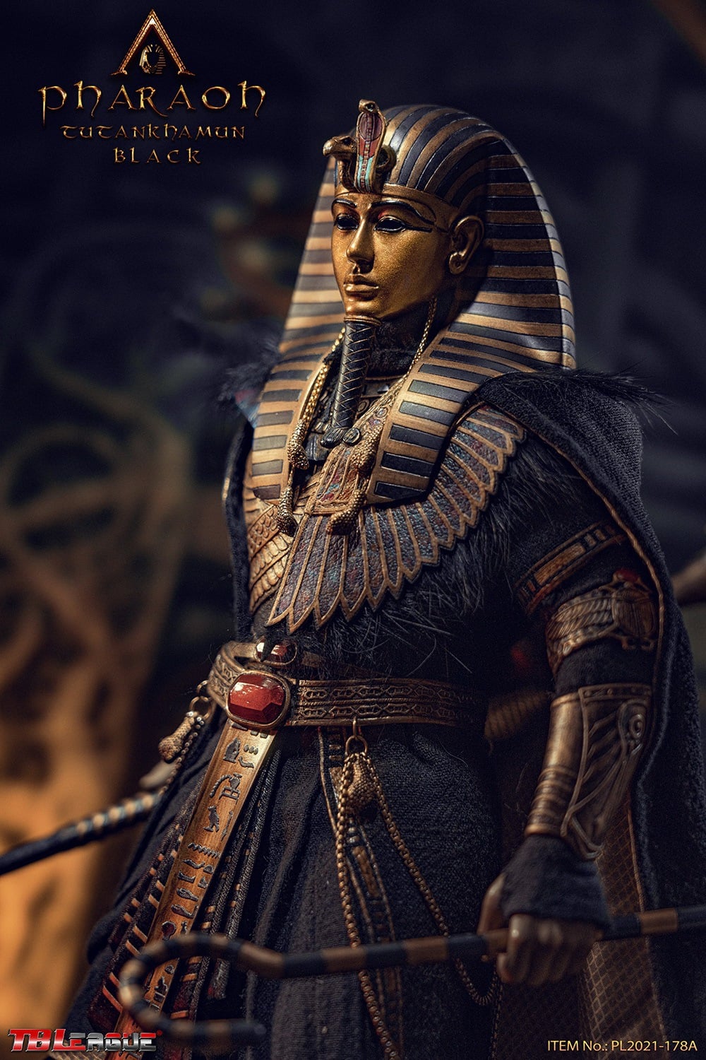 Pedido Figura Pharaoh Tutankhamun (versión Black) marca TBLeague PL2021-178A escala 1/6