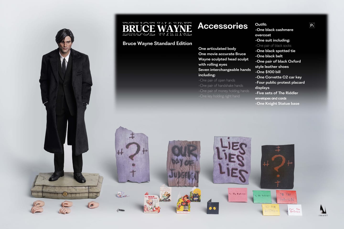 Preventa Figura Bruce Wayne en The Batman InArt (Standard Edition) (Cabello esculpido) marca Queen Studios escala 1/6