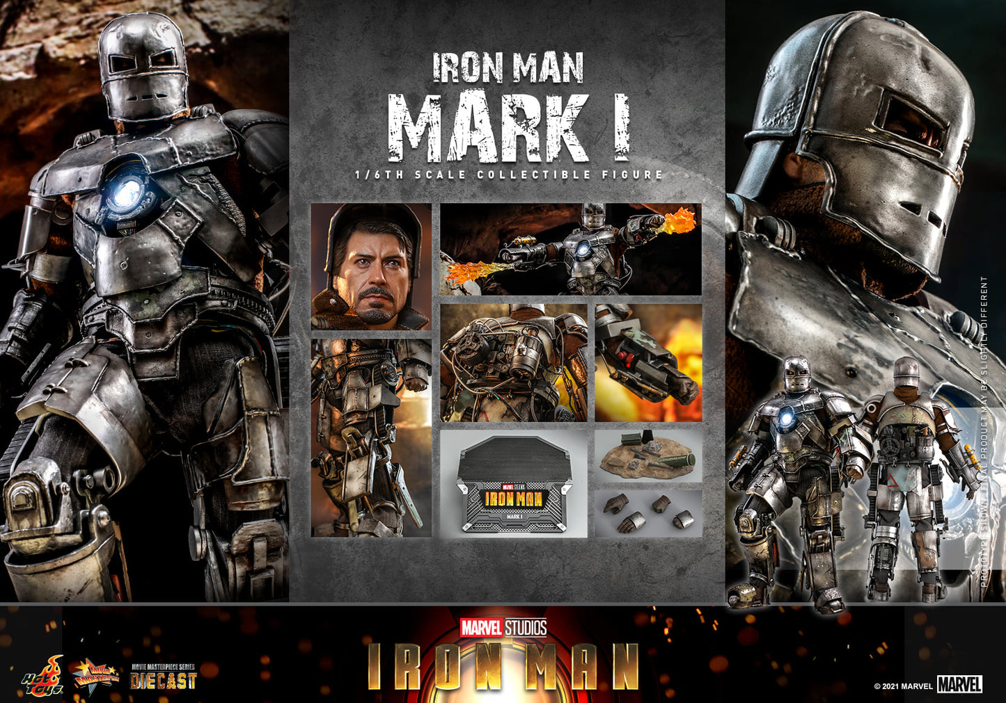 Preventa Figura Iron Man Mark I (Diecast) (Standard version) marca Hot Toys MMS605D40 escala 1/6