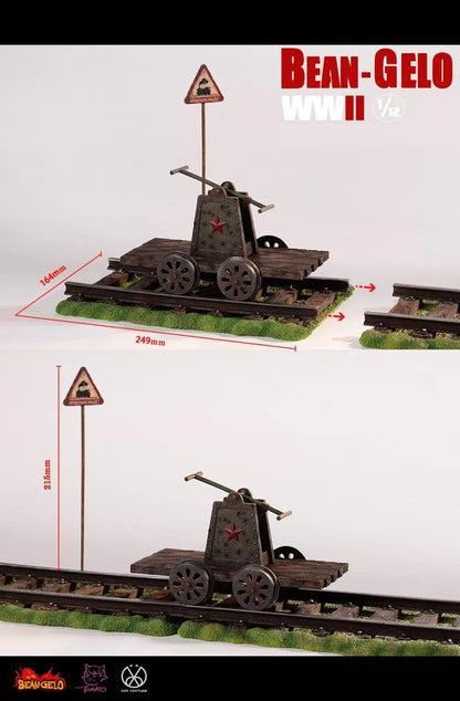 Pedido Diorama Rail Car Scene - Props Series- Bean Gelo WWII marca Poptoys SPS001 escala pequeña 1/12