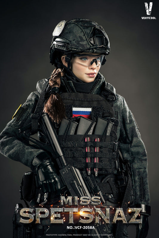 Pedido Figura Russian Special Combat Soldier Miss Spetsnaz (Black vest version) marca Verycool VCF-2058A escala 1/6