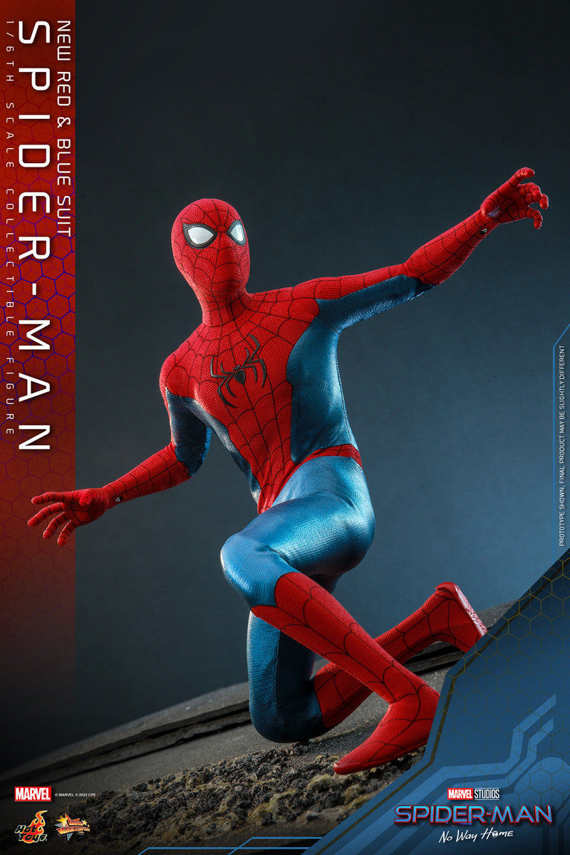 Preventa Figura Spider-Man (Nuevo traje rojo y azul) - Spider-Man: No Way Home marca Hot Toys MMS679 escala 1/6