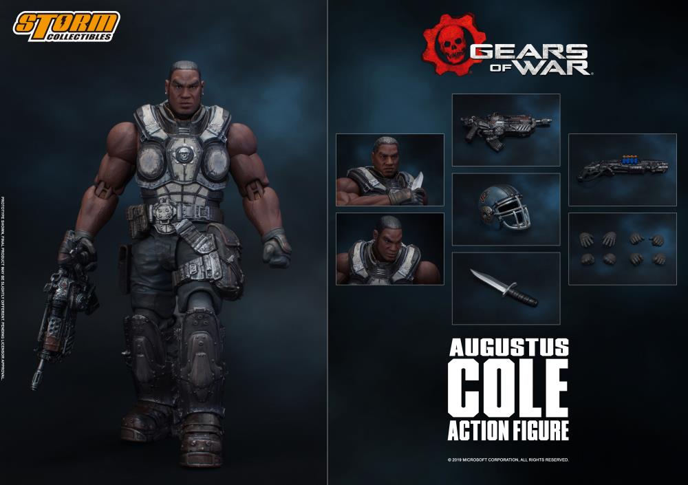 Pedido Figura Augustus Cole - Gears of War marca Storm Collectibles escala pequeña 1/12