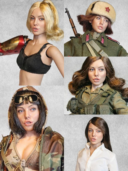 Pedido Cabeza femenina soldado (5 variantes) marca Facepool C-002 escala 1/6