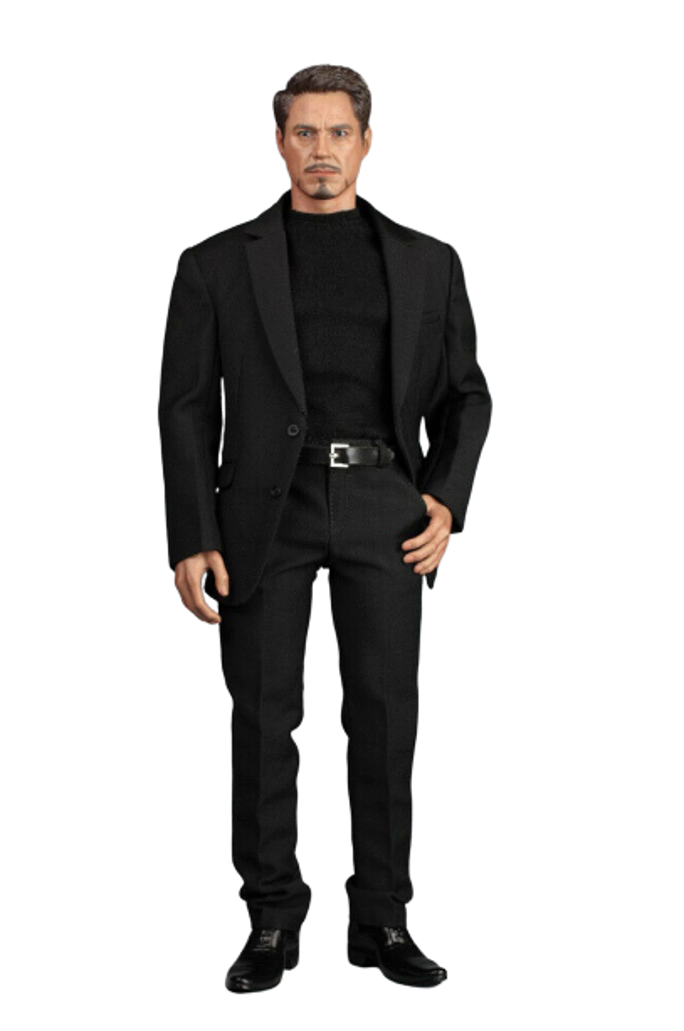 Figura Tony con traje negro marca EM Custom Studios escala 1/6