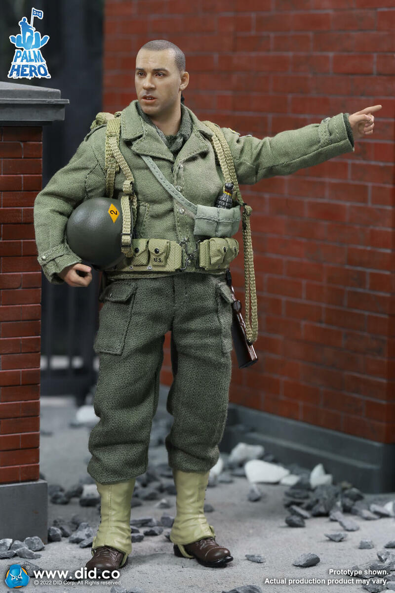 Pedido Figura Private Caparzo - WWII US 2nd Ranger Battalion - Palm Hero Series 3 marca DID XA80011 escala pequeña 1/12