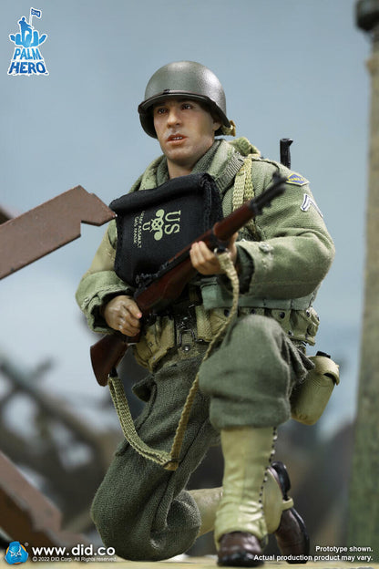 Pedido Figura Private Caparzo - WWII US 2nd Ranger Battalion - Palm Hero Series 3 marca DID XA80011 escala pequeña 1/12
