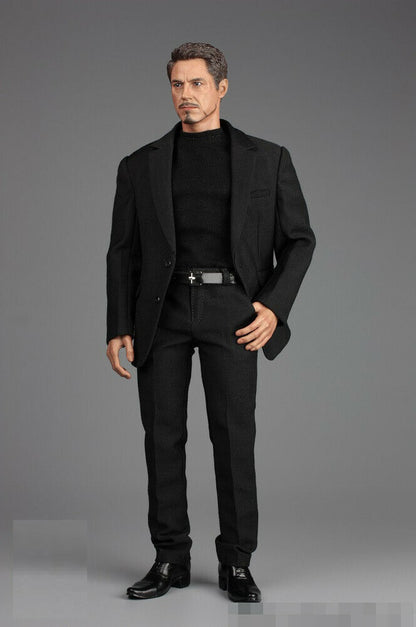 Figura Tony con traje negro marca EM Custom Studios escala 1/6